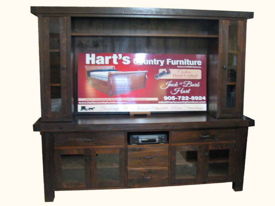 Mennonite Rustic Pine Yukon 2 Piece Entertainment Centre