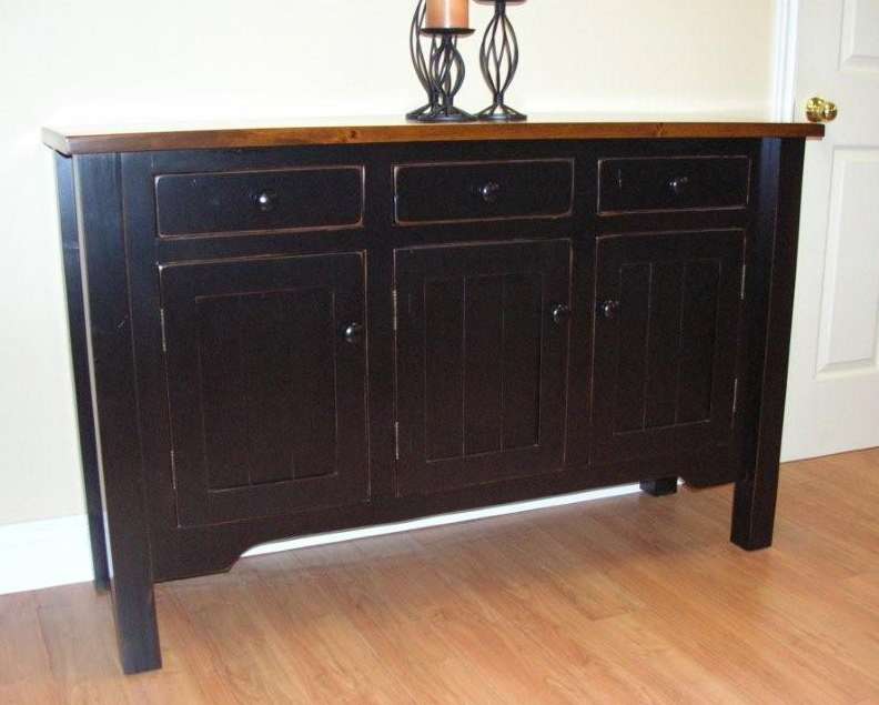 Pine Rustic Heavy Leg 3 Door Sideboard