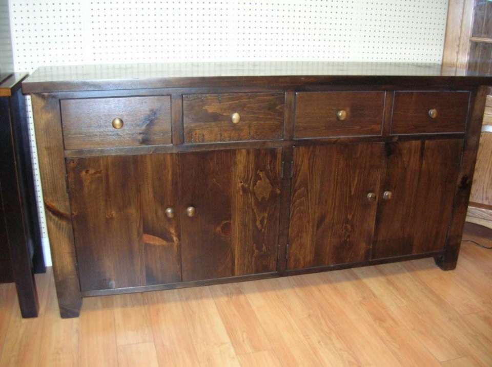 Pine Rough Sawn 4 Door Sideboard