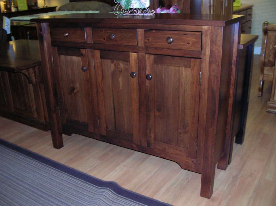 Rustic Pine heavy Leg 3 door sideboard